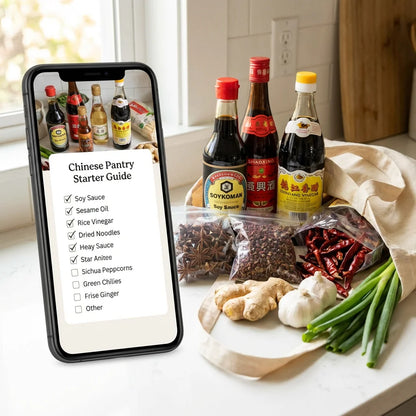 Chinese Pantry Starter Guide - phone checklist mockup