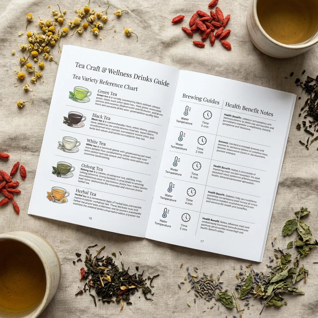 Tea Craft & Wellness Drinks - brewing guide pages